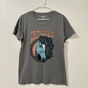 Wrangler Charcoal Tee with Horse Graphic